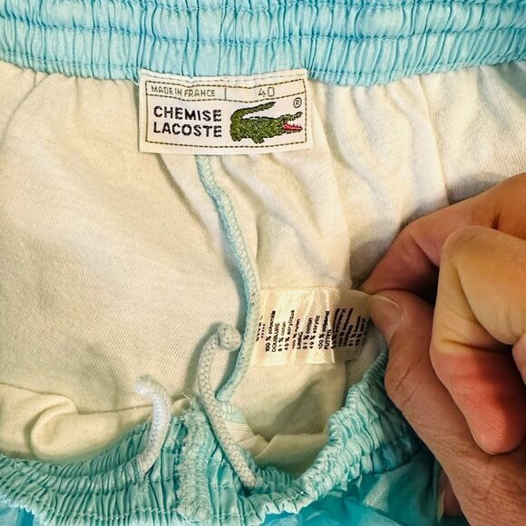 Vintage 80s Lacoste Turquoise Shell Track Pants. size XS - Picture 7 of 8